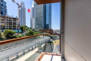 a view from the balcony of a building in the city at Urban Hotel Bomonti in Istanbul