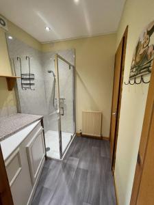 a bathroom with a shower and a walk in shower at West Gorton in Grantown on Spey