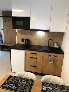 Kuchyň nebo kuchyňský kout v ubytování Apartamenty Chata u Rybaka