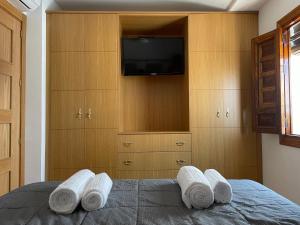 A bed or beds in a room at Casa Vacacional Alcazabilla