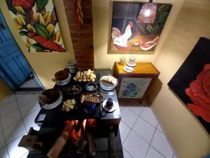 an overhead view of a table with food on it at Repousada Sana in Sana