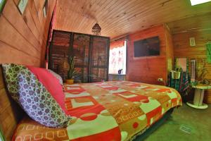 Una cama o camas en una habitación de Casita del arbol Hostel