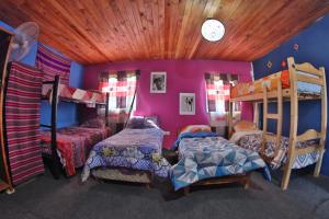 Giường trong phòng chung tại Casita del arbol Hostel