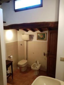 La salle de bains est pourvue de toilettes et d'un lavabo. dans l'établissement il nido APUS Architect Apartment, à Montevarchi