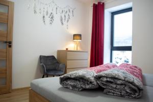 Postel nebo postele na pokoji v ubytování Chata u Potůčku
