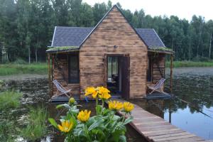 Galeriebild der Unterkunft heather hut, off-grid cottage on a pond+2 ha in Darżkowo