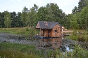 Galeriebild der Unterkunft heather hut, off-grid cottage on a pond+2 ha in Darżkowo