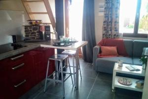 Η κουζίνα ή μικρή κουζίνα στο Studio au pied des dunes, 200 m de la plage +12 φωτογραφίες