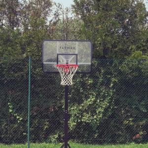un aro de baloncesto frente a una valla en Relais saint vincent en Thonville