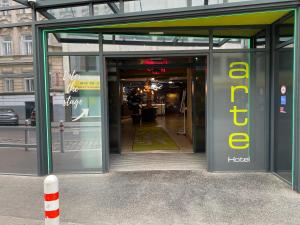 an entrance to a store with an open door at arte Hotel Wien Stadthalle in Vienna