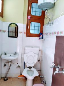 a bathroom with a toilet and a sink at The Heritage, Sarahan in Sarāhan
