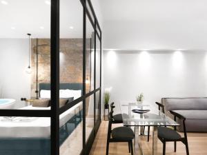 A seating area at 5 star lux suite in Kolonaki.