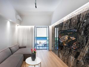A seating area at 5 star lux suite in Kolonaki.