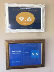 Certifikát, hodnocení, plakát nebo jiný dokument vystavený v ubytování Allan Grove 2