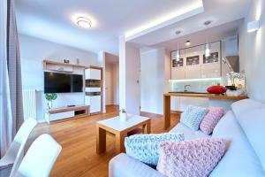 Televiisor ja/või meelelahutuskeskus majutusasutuses Apartament 26 Willa Ogrodowa