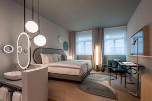 Hotel Märthof Basel客房内的一张或多张床位
