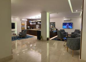 The lobby or reception area at Awj Jazan Suites Hotels