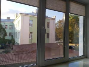 a view from a window of a building at Нова 2х кімнатна в центре in Rivne