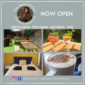 a collage of pictures of a coffee bar and guest house at Maid Of Erin Guesthouse in Tipperary