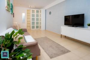 Televízia a/alebo spoločenská miestnosť v ubytovaní Maria Rosa Urban & Beach Apartment