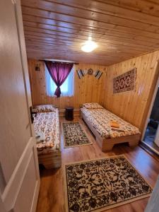 Ένα ή περισσότερα κρεβάτια σε δωμάτιο στο Pensiunea Amalia