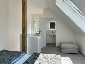 Katil atau katil-katil dalam bilik di Spreewald - Ferienhaus - Wilhelmine