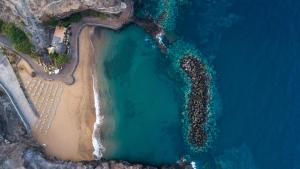 an aerial view of a beach and the ocean at Las Terrazas de Abama Suites in Guía de Isora