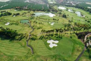 an overhead view of a golf course with palm trees at Las Terrazas de Abama Suites in Guía de Isora