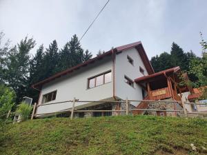 une maison construite au sommet d'une colline dans l'établissement Apartma Ribnica na Pohorju, à Ribnica na Pohorju