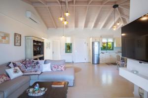 TV a/nebo společenská místnost v ubytování Ktima Aniforeli Luxury Villas