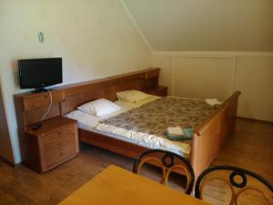 Kõpu的住宿－Kõrtsitalu külalistemaja，一间卧室配有一张床,其中配有电视