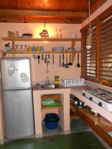 Kuchyň nebo kuchyňský kout v ubytování Casa 3 amigos-Palm roofed house