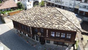 an overhead view of a building with a roof at Соколови къщи in Gabrovo