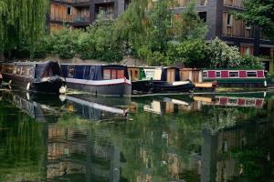 Narrowboat moored in London