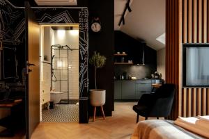 Łóżko lub łóżka w pokoju w obiekcie Apartamenty Stare Miasto Zamość, Prywatny Parking, Winda