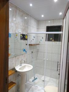 Ett badrum på Casa do adalto