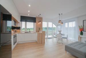 Kuchnia lub aneks kuchenny w obiekcie Apartament Klimt nad jeziorem Juno w Mragowie