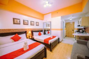 Rúm í herbergi á Cedar Peak Condominium by Tripsters Hub