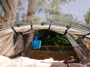 a tent set up in front of a tree at Bulle Espace Fouletot in Mont-sous-Vaudrey