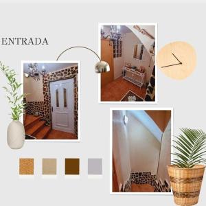 a collage of pictures of a room with a plant at EL RECOVECO DE MIRA in Mira