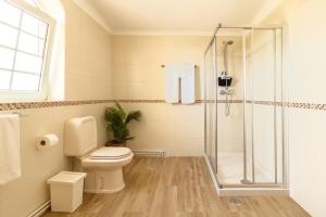 a bathroom with a toilet and a shower at Quinta Nova Vale Del Rey in Carvoeiro