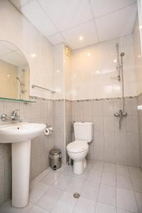 un bagno bianco con un water e un lavandino di Hotel Astra a Sandanski