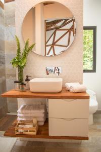 a bathroom with a sink and a mirror at Terramia Estate in Minca