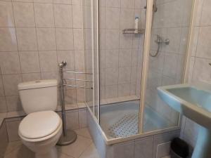 A bathroom at Brezovay Kastély Panzió