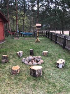 Ogród w obiekcie Czerwony Domek na Podlasiu przy lesie