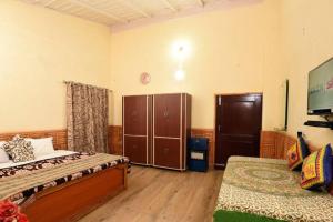 1 dormitorio con 2 camas y TV de pantalla plana en Dalhousie Luxury Villa, en Nainital