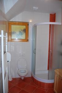 Koupelna v ubytování Apartments Organic tourist farm Jeglijenk