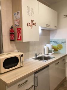 Küche/Küchenzeile in der Unterkunft Monteurzimmer mit Singleküche