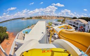 a view of a water park with a water slide at Apartamento Resort do Lago in Caldas Novas