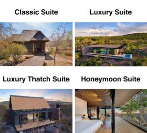 a collage of four pictures of different houses at 57 Waterberg in Welgevonden Game Reserve